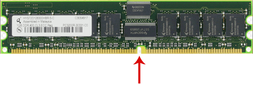 Encapsulamento DIMM 184 - Um chanfro